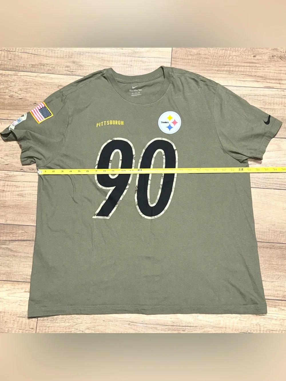 Nike Pittsburgh Steelers T.J. Watt NFL Salute to Service Jersey T Shirt Mens 2XL